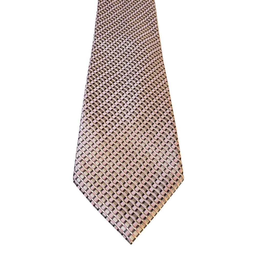 Stafford Executive Neck Tie Mens Luxury Sophistication Power Pink Gray Geometric